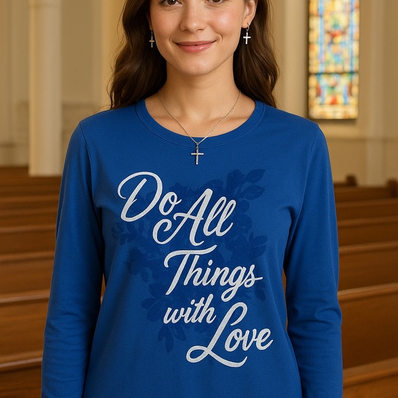 Hanes Women’s Dark Blue Long Sleeve Shirt Size XL - Picture 12 of 12